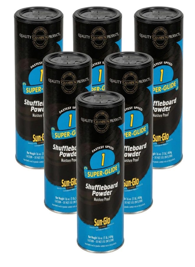 Sun-Glo Speed #1 Super Glide Shuffleboard Powder – Fastest Wax for Long & Pro Tables – Silicone Bead Shuffleboard Sand – Smooth Glide, Tournament & Game Ready – 16 oz (6 Pack) - Image 1