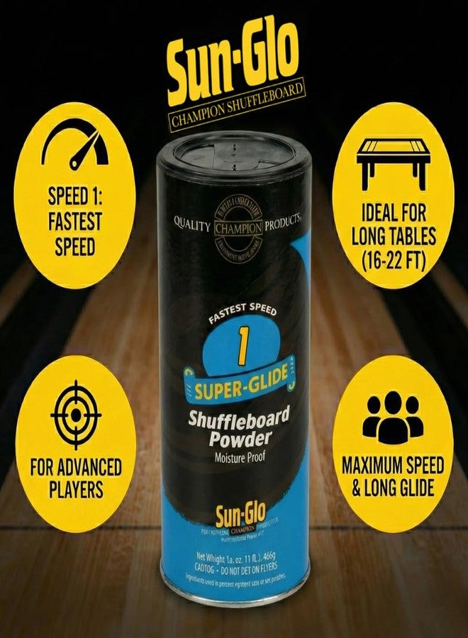 Sun-Glo Speed #1 Super Glide Shuffleboard Powder – Fastest Wax for Long & Pro Tables – Silicone Bead Shuffleboard Sand – Smooth Glide, Tournament & Game Ready – 16 oz (6 Pack) - Image 3