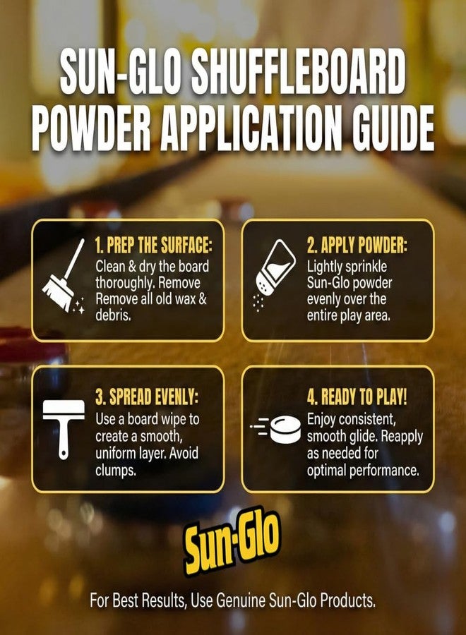 Sun-Glo Speed #1 Super Glide Shuffleboard Powder – Fastest Wax for Long & Pro Tables – Silicone Bead Shuffleboard Sand – Smooth Glide, Tournament & Game Ready – 16 oz (6 Pack) - Image 4