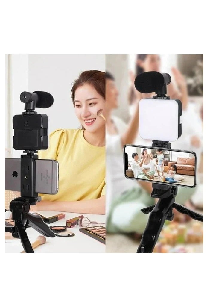 Generic - Tripod Stand AY-49  " Without remote control " - For Video Shooting - With Microphone - Live Streaming Light - Black - Image 1
