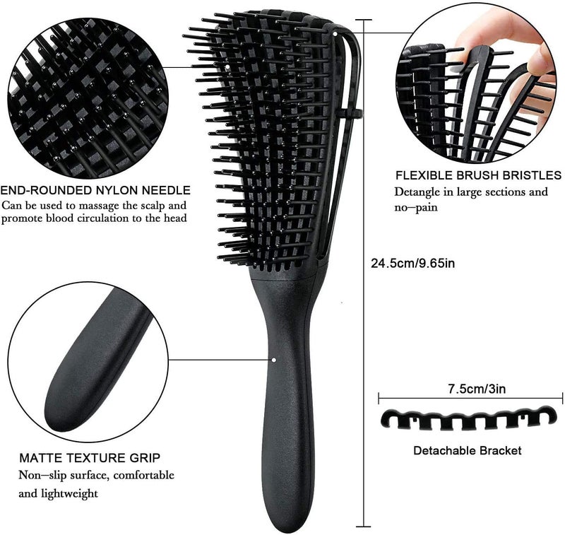 HUDACRUSH Detangler Hair Brush Comb for Curly Hair - Empathetic Hair Brush & Curly Hair Products for Women, Men, Kids - Pain-Free Knot & Tangle Removal, Wet & Dry Styling Tool - Image 4