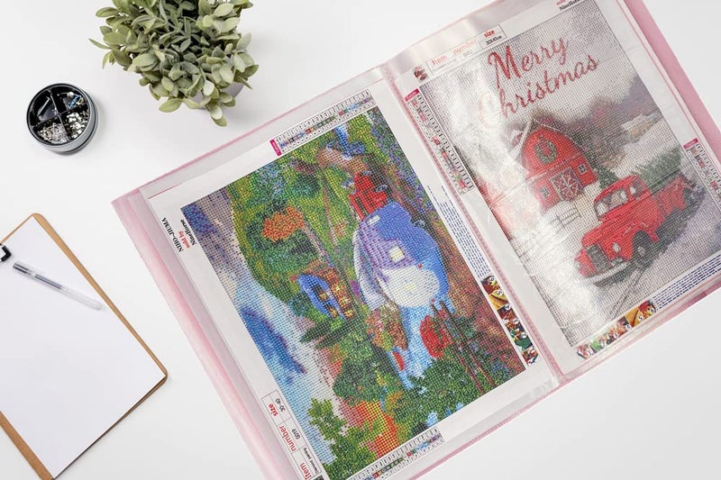 NIHOJIUMA NIHO-JIUMA A3 Diamond Art Storage Book - 40 Pages Portfolio Organizer for 12x16 Inch Paintings, Fits 30x40cm Canvases | Diamond Painting Accessories - Image 2