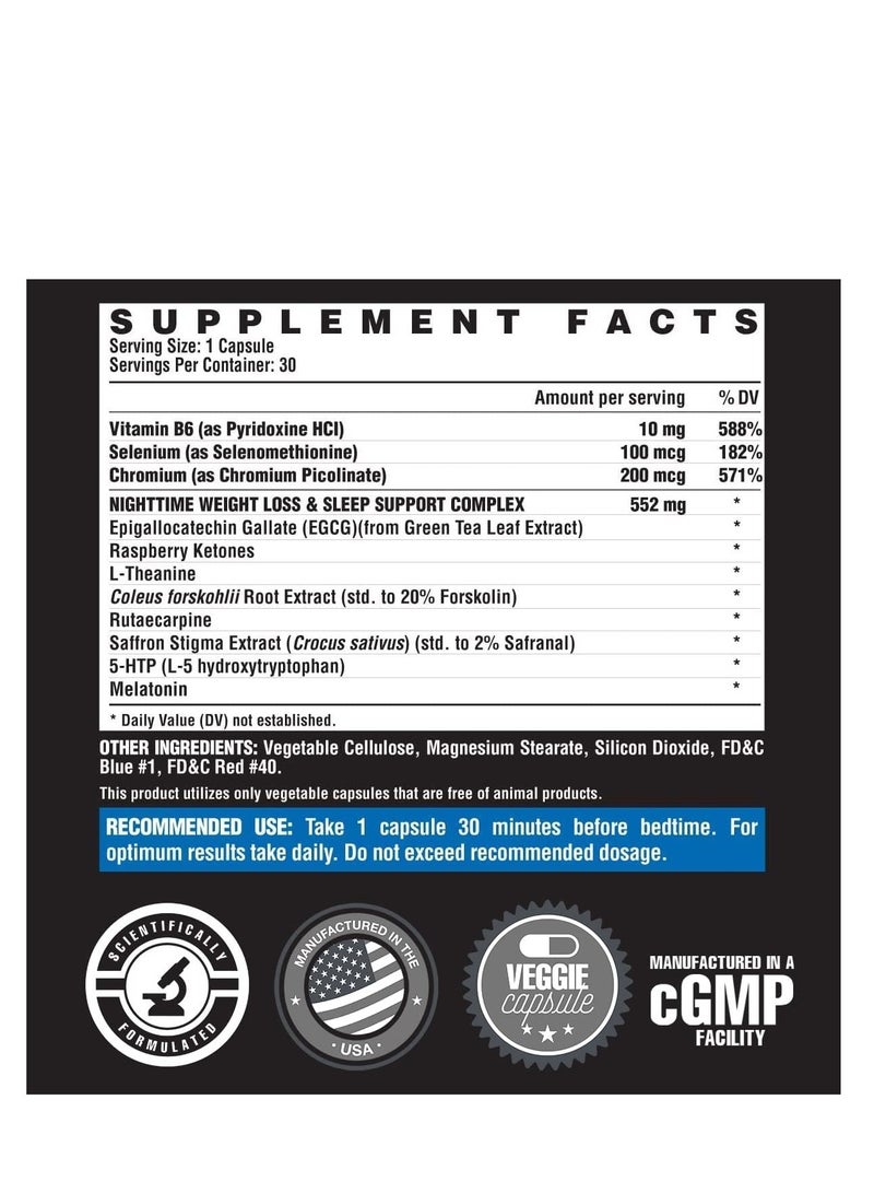 Nutrex Research ليبو 6 حارق الدهون الليلي للرجال والنساء 30 كبسولة - Image 2