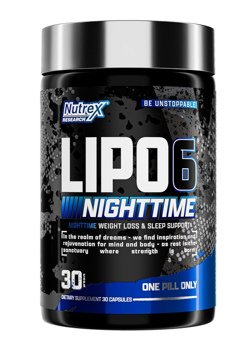Nutrex Research ليبو 6 حارق الدهون الليلي للرجال والنساء 30 كبسولة - Image 1