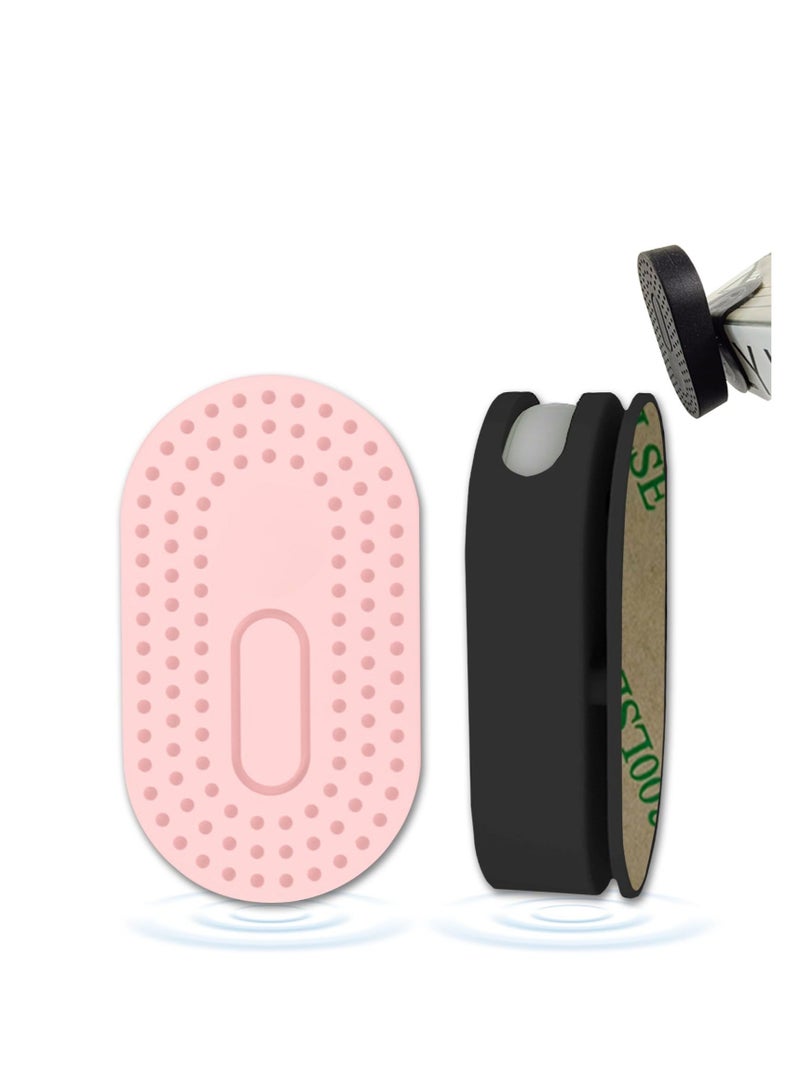 Captaintech 2 Pack Holder Stick on Mount Case fit for Samsung Galaxy SmartTag2, Silicone Hidden GPS Tracker, Mount Case with 3M Adhesive Sticker, Anti-Lost Scratch for Bike, TV Remote, Laptop (Black Pink) - Image 1