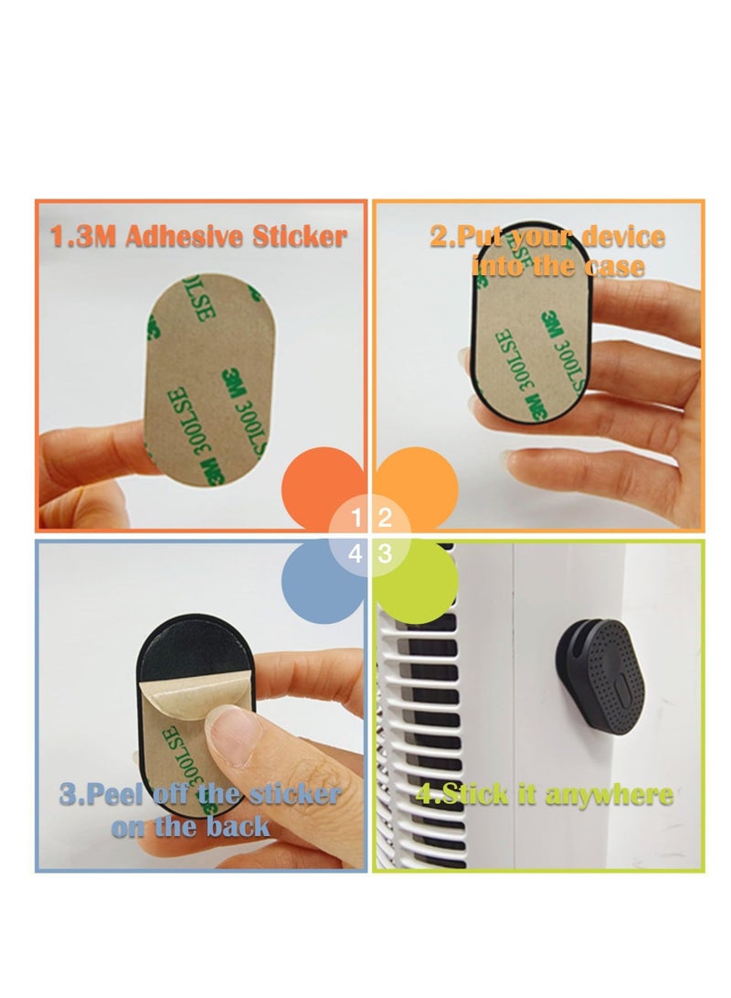 Captaintech 2 Pack Holder Stick on Mount Case fit for Samsung Galaxy SmartTag2, Silicone Hidden GPS Tracker, Mount Case with 3M Adhesive Sticker, Anti-Lost Scratch for Bike, TV Remote, Laptop (Black Pink) - Image 2