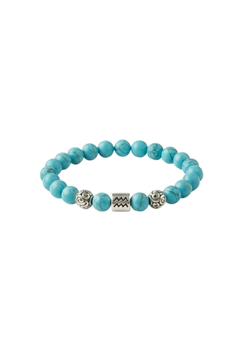 British Fossils Zodiac Bracelet Aquarius - Howlite - Image 1