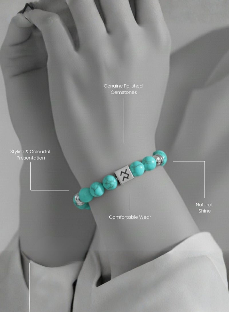 British Fossils Zodiac Bracelet Aquarius - Howlite - Image 3