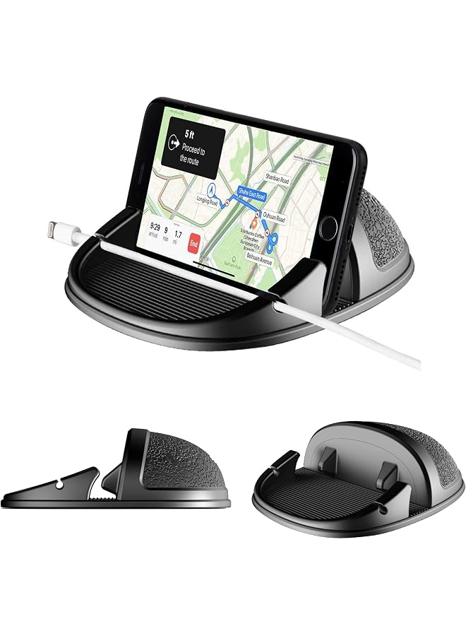 S-TOP Car Phone Holder, Dashboard Car Phone Holder Mount, Slip Free Desk Phone Stand Compatible for iPhone, for Samsung, Android Smartphones, GPS Devices, Universal Cell Phone Automobile Cradles, Black - Image 1