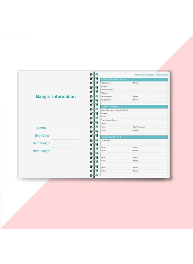 Tiankool Baby's Daily Log Book - A5 Baby Care planner for Newborns, Schedule for Tracking Newborn's Daily Routine, 152 Easy to Fill Pages Track and Monitor Nursing, Sleep, Feeding, Diapers, Pumping and More - Image 5
