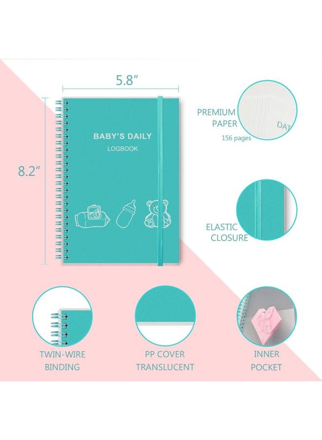 Tiankool Baby's Daily Log Book - A5 Baby Care planner for Newborns, Schedule for Tracking Newborn's Daily Routine, 152 Easy to Fill Pages Track and Monitor Nursing, Sleep, Feeding, Diapers, Pumping and More - Image 2