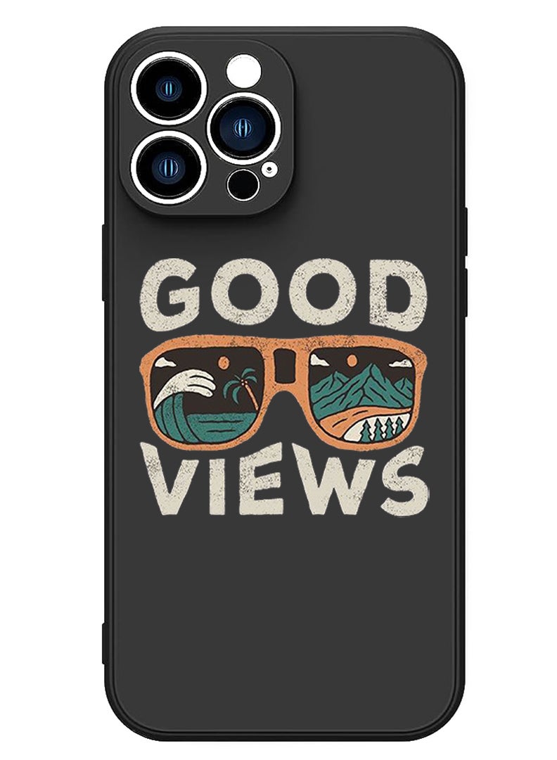 Theodor Protective Slim Fit Case Liquid Silicone Cover with Full Body Protection Anti-Scratch Shockproof Case For iPhone 15 Pro Black - Good views - Image 1