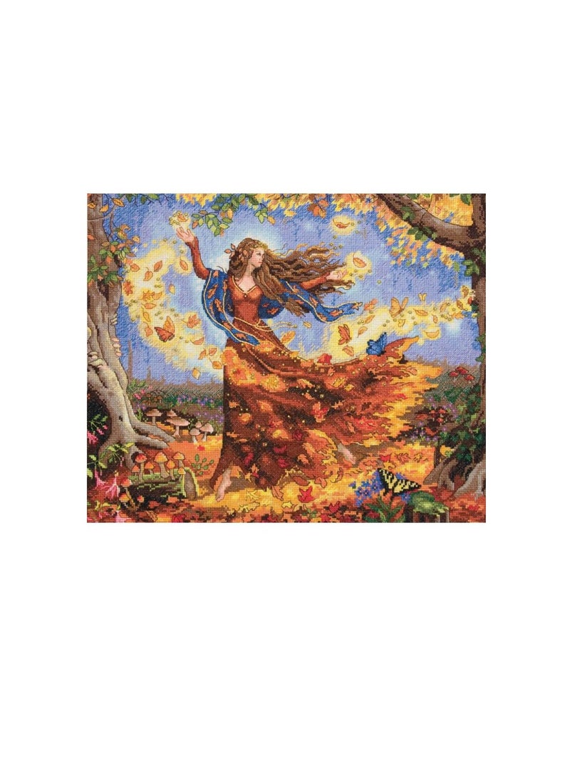 Dimensions - Dimensions Gold Collection Counted Cross Stitch Kit 14 inch x 12 inch Fall Fairy 14 Count - Image 1