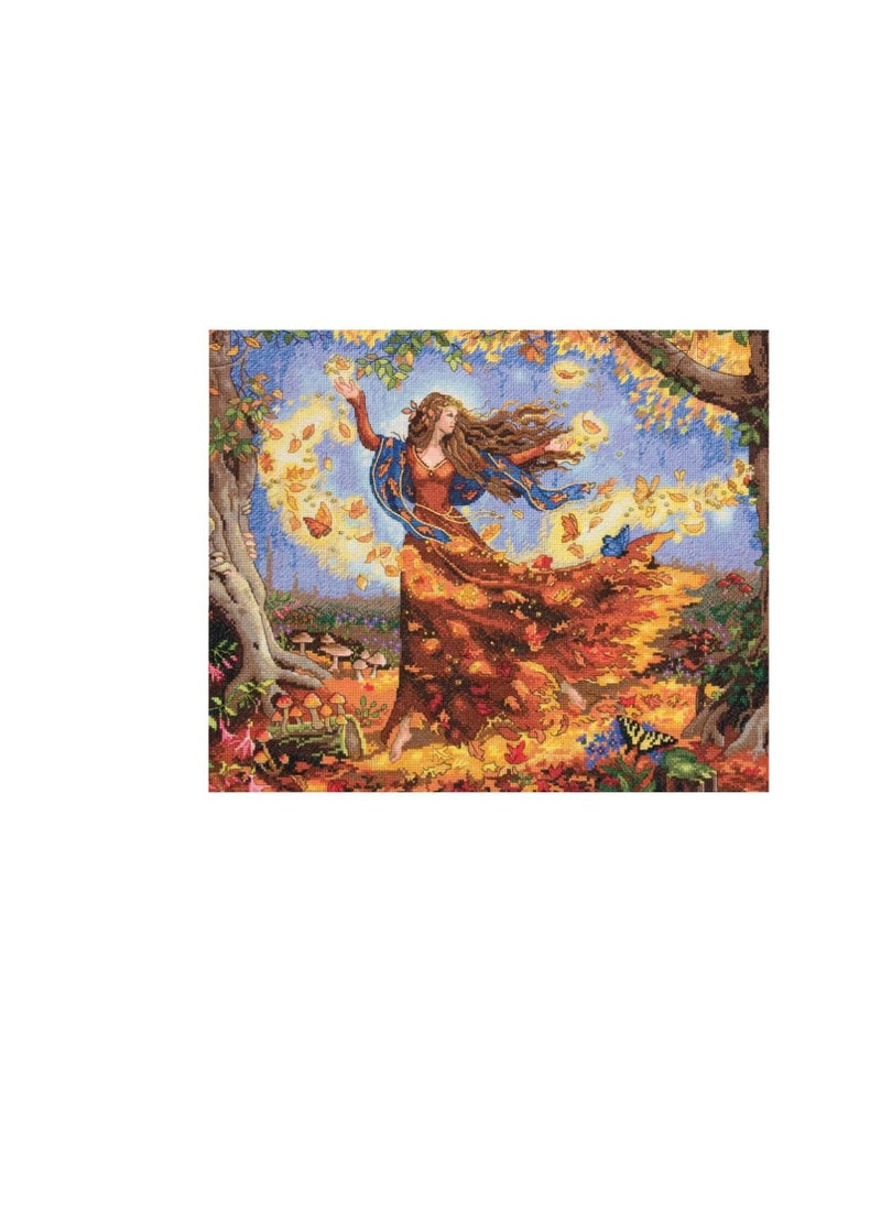 Dimensions - Dimensions Gold Collection Counted Cross Stitch Kit 14 inch x 12 inch Fall Fairy 14 Count - Image 1