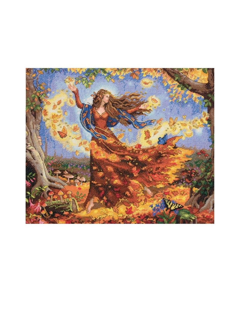 Dimensions - Dimensions Gold Collection Counted Cross Stitch Kit 14 inch x 12 inch Fall Fairy 14 Count - Image 1