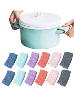 Excefore Silicone Pot Handle Sleeve, Reusable Cast Iron Handle Cover, Anti-Slip Silicone Skillet Handle Cover Washable for Frying Cast Iron Skillet Metal Pan, 6 Colors(Set of 12)  - Image 1