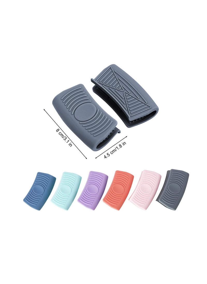 Excefore Silicone Pot Handle Sleeve, Reusable Cast Iron Handle Cover, Anti-Slip Silicone Skillet Handle Cover Washable for Frying Cast Iron Skillet Metal Pan, 6 Colors(Set of 12)  - Image 2