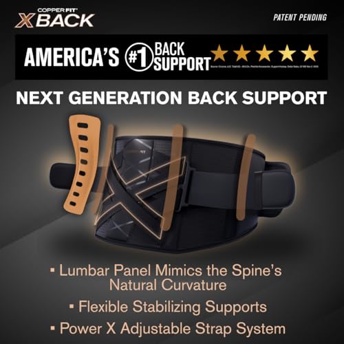 Copper Fit X-Back Brace for Lower Back Pain, Lumbar Support, Herniated Disc, Sciatica, Arthritis – Adjustable, Breathable Design - for Men and Women (2XL/3XL) - Image 2