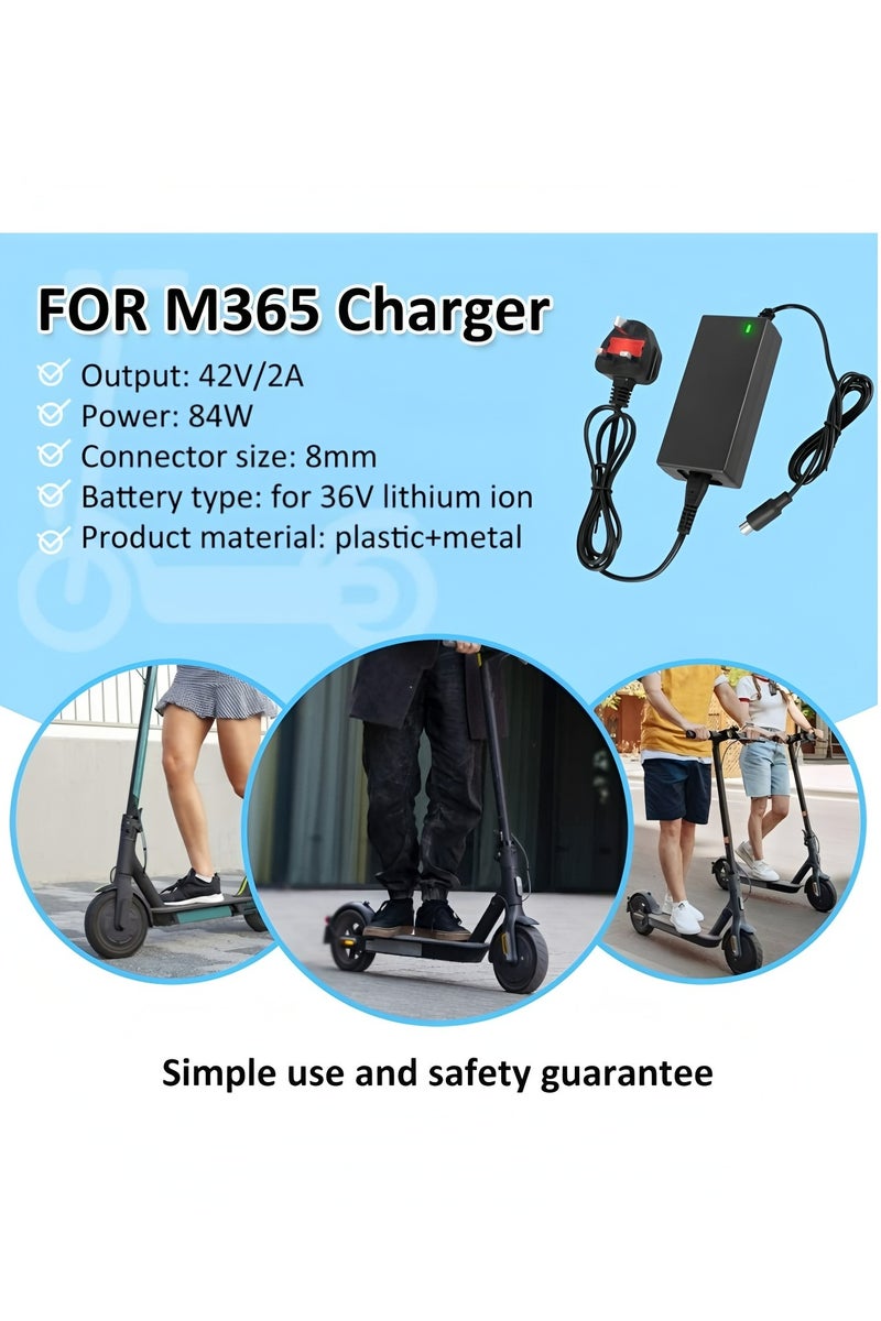 Flyview 42V 2A Electric Scooter Charger for Xiaomi M365, Pro, Pro 2, Mi 3, 1s, Segway Ninebot Scooter G30 ES1 ES2 ES3 ES4 E22E E25E E45E, 36V Battery Charger for Aovo, Bird, Lime, Spin, Skip - Image 5