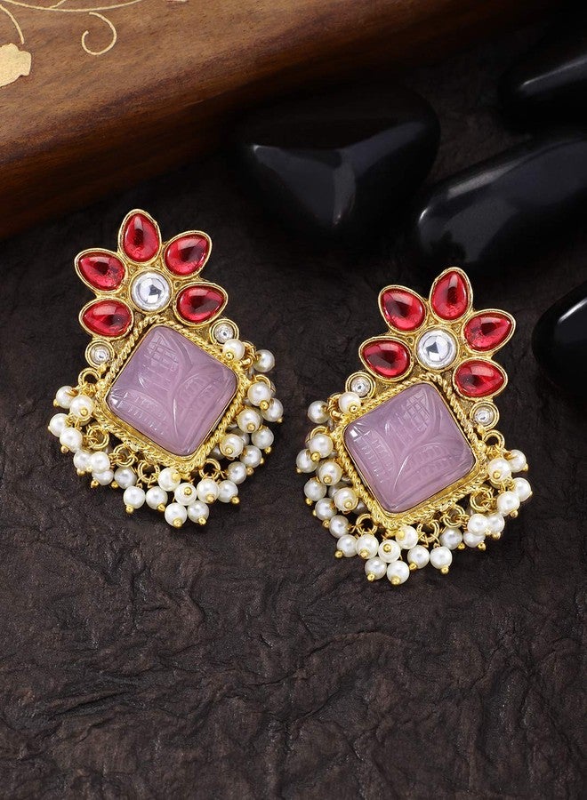 Peora Traditional Designer Kundan Fashion Earring Jewellery for Women Girls - Image 2