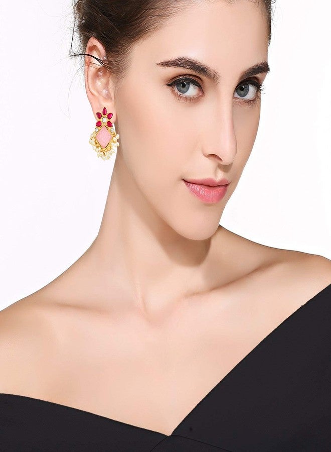 Peora Traditional Designer Kundan Fashion Earring Jewellery for Women Girls - Image 4