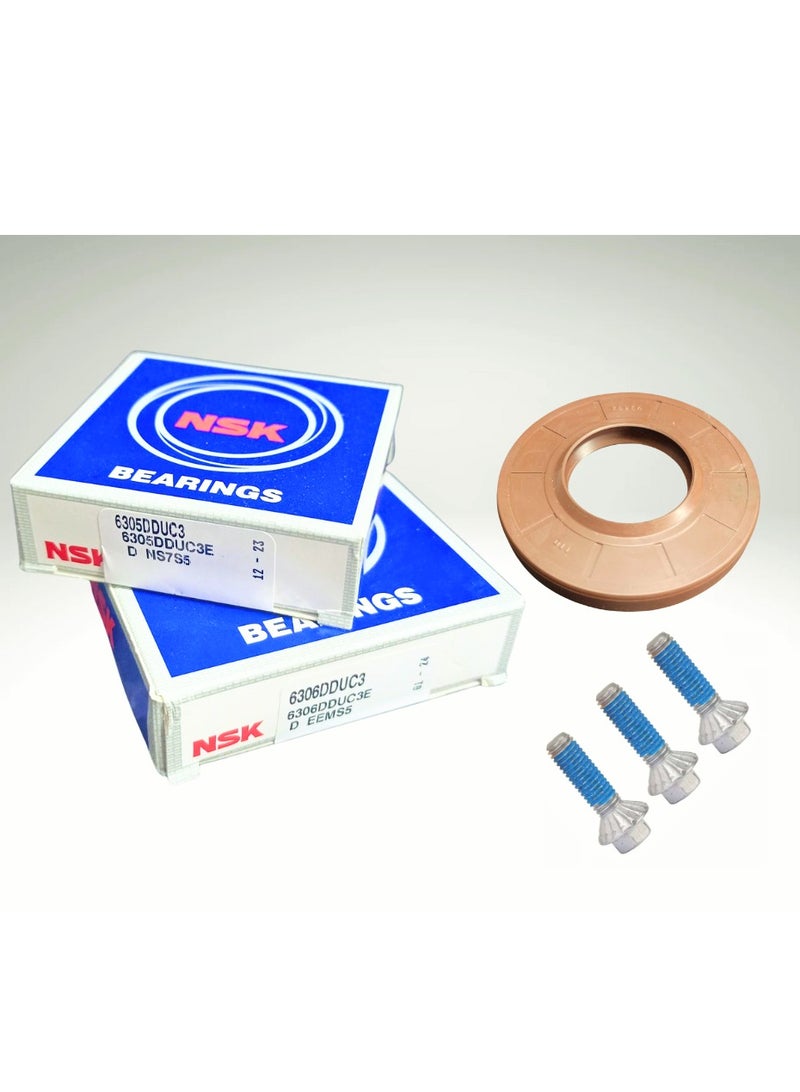 NSK Bearing NSK 6305+6206 With Seal and 6 Pieces of Drum Spider nutt fitting for LG washing Machines 