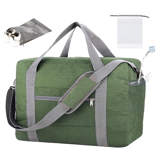 Beurlike For Spirit Airlines Personal Item Bag 18x14x8 with Wet Pocket Foldable Travel Duffel Bag Underseat Carry on for Men Women30LArmyGreen - Image 1