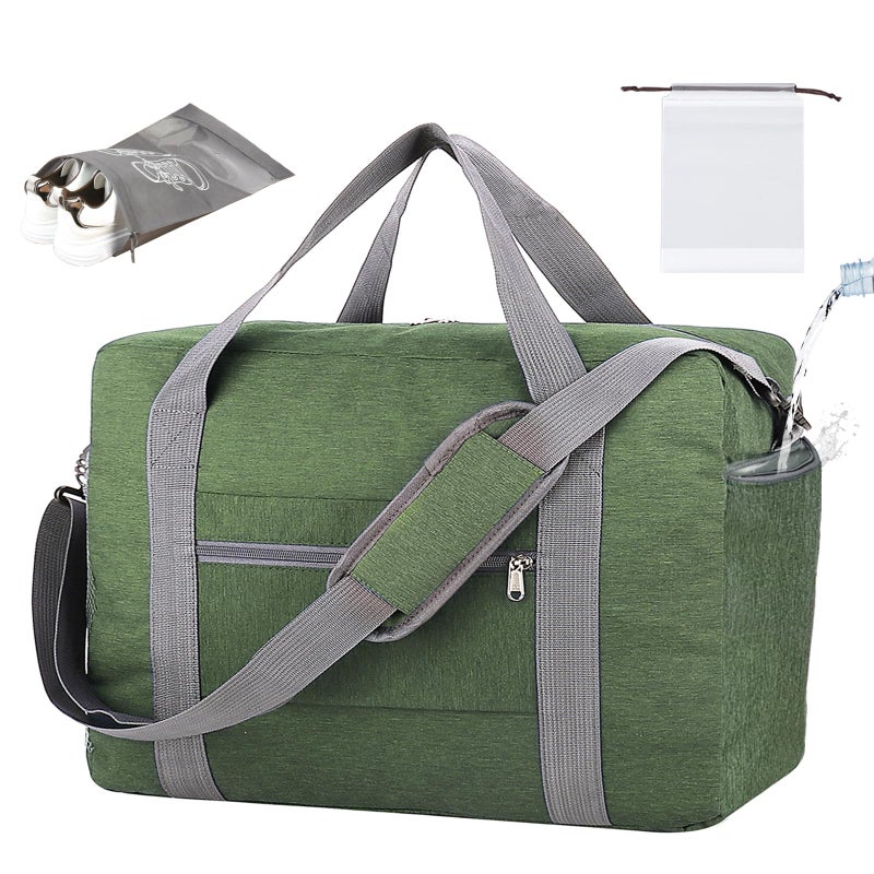 Beurlike For Spirit Airlines Personal Item Bag 18x14x8 with Wet Pocket Foldable Travel Duffel Bag Underseat Carry on for Men Women30LArmyGreen - Image 2