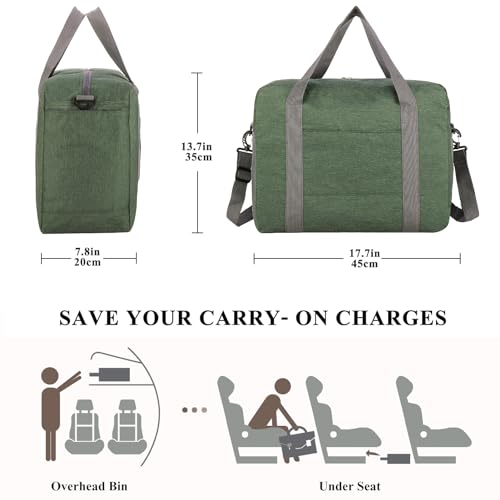 Beurlike For Spirit Airlines Personal Item Bag 18x14x8 with Wet Pocket Foldable Travel Duffel Bag Underseat Carry on for Men Women30LArmyGreen - Image 3