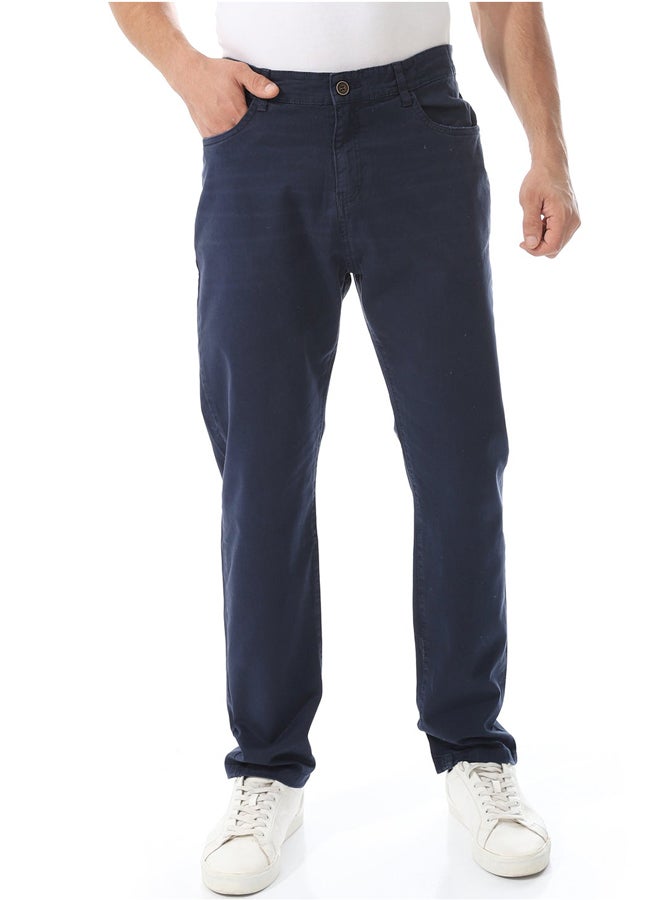Andora Straight Leg Gabardine Pants_Navy Blue - Image 1
