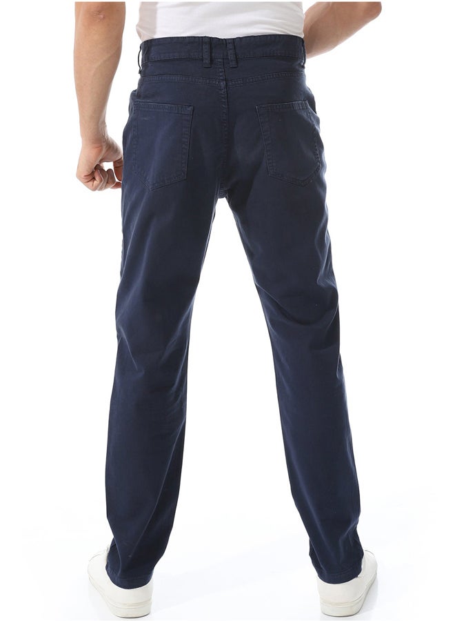 Andora Straight Leg Gabardine Pants_Navy Blue - Image 3