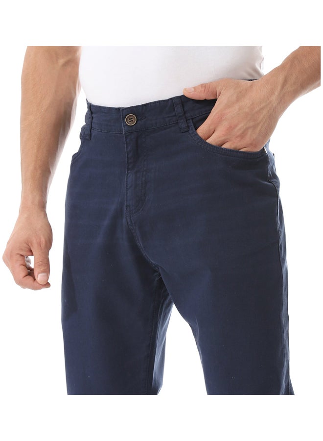 Andora Straight Leg Gabardine Pants_Navy Blue - Image 4