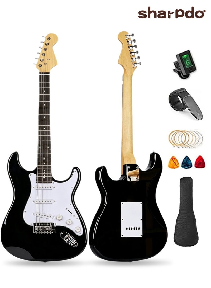 Sharpdo 39-Inch Electric Guitar Black + 5 Accessories, include Guitar bag + Tuner + Strap + Strings + Pick For Adults,Kids Gift - Image 1