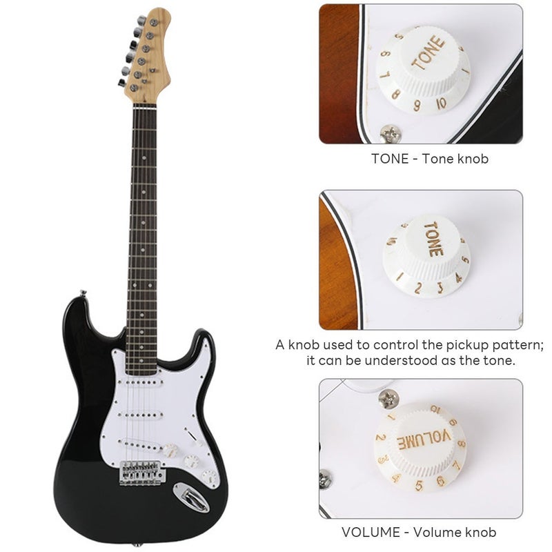 Sharpdo 39-Inch Electric Guitar Black + 5 Accessories, include Guitar bag + Tuner + Strap + Strings + Pick For Adults,Kids Gift - Image 3
