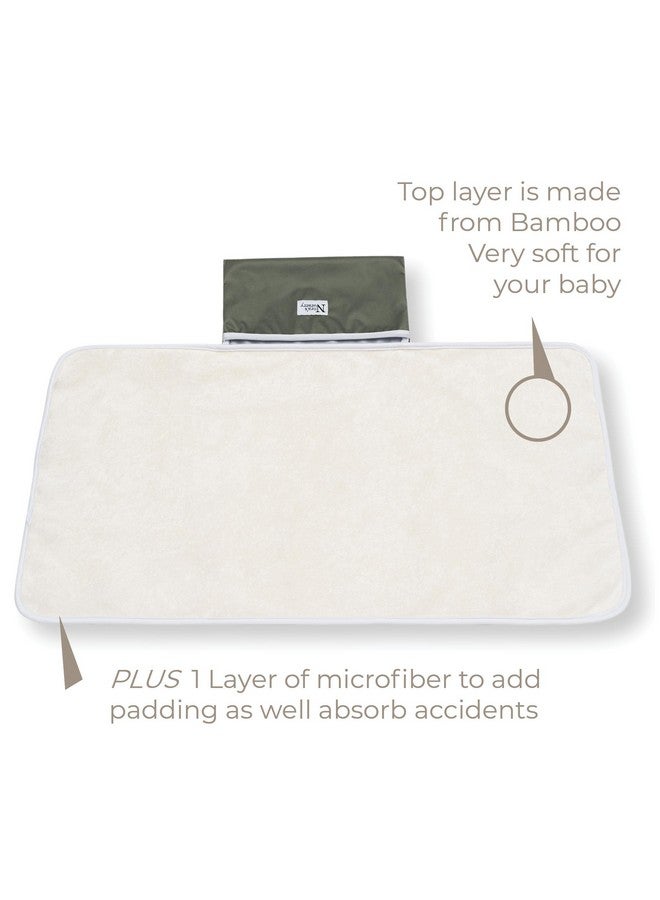 Nora's Nursery Portable Baby Diaper Changing Pad Mat - Waterproof - Sage - Image 3