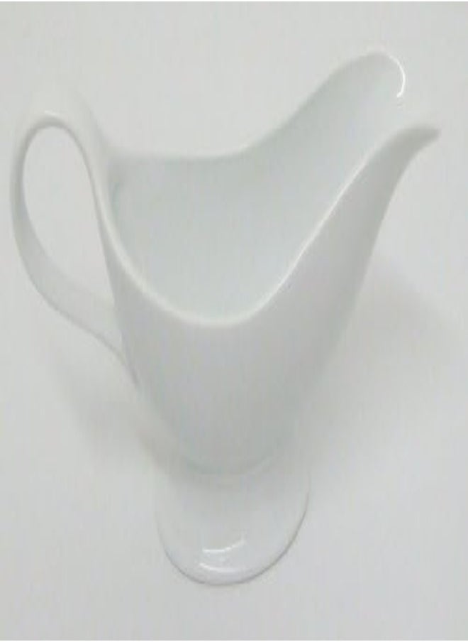 AKDC Apollo The Housewares Brand Gravy Boat Footed 150Ml, Serving Jug For Gravy, Sauce, Custard, Porcelain, White  - Image 1
