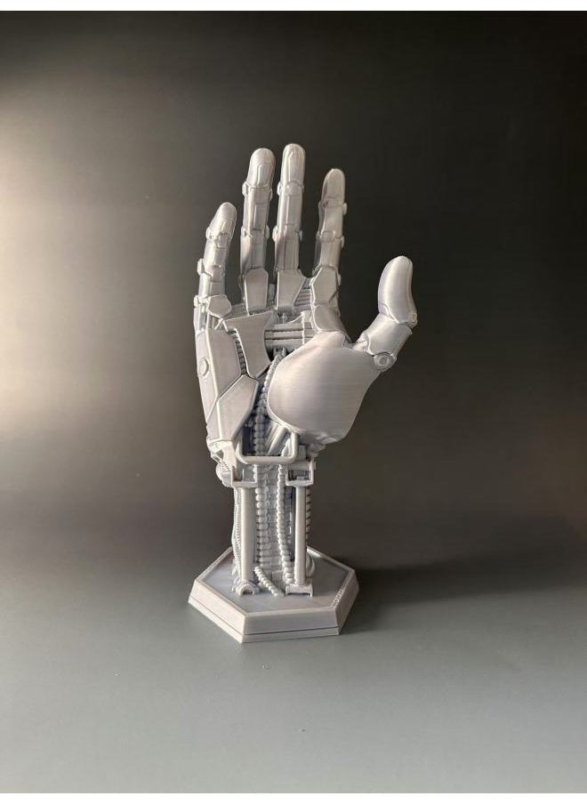 Generic - Cyberpunk Manipulator Handle Bracket 2077 Johnny Silver Hand Surrounding XBOX PS4/5 Handle Round Bottom Ornaments-Color:White Silver-Specifications:Left Hand Round Bottom - Image 1