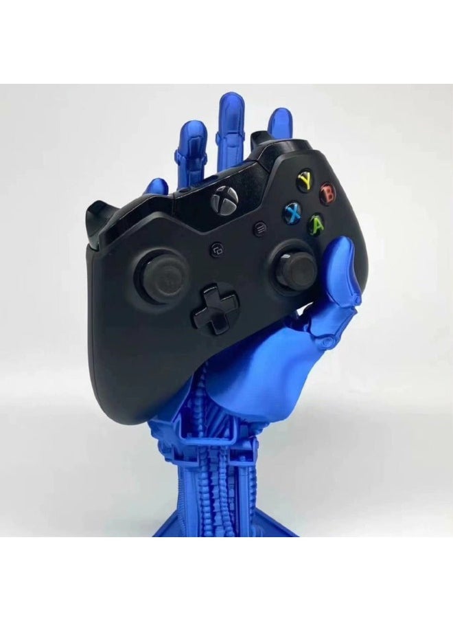 Generic - Cyberpunk Manipulator Handle Bracket 2077 Johnny Silver Hand Surrounding XBOX PS4/5 Handle Round Bottom Ornaments-Color:White Silver-Specifications:Left Hand Round Bottom - Image 1