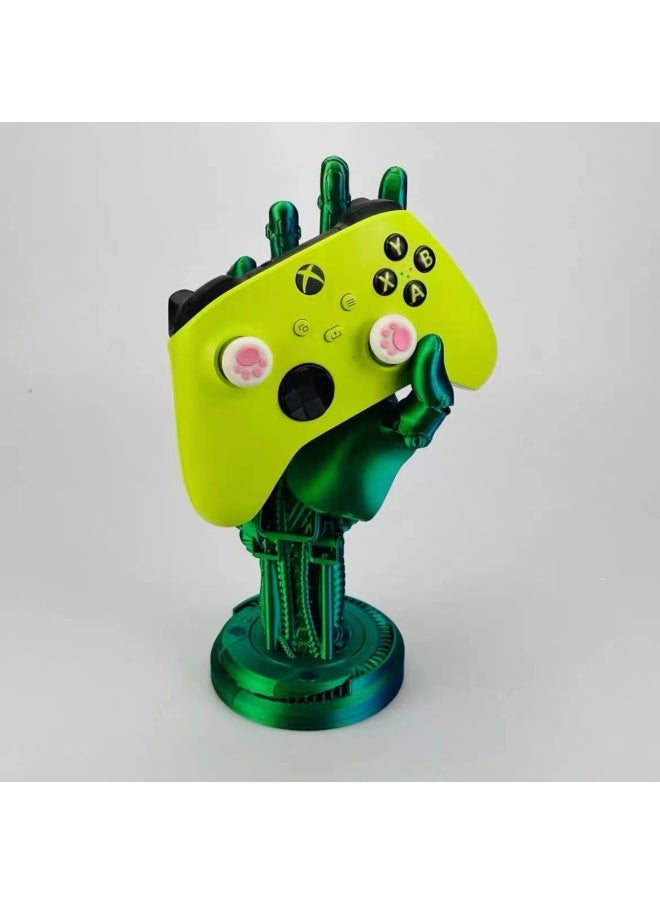 Generic - Cyberpunk Manipulator Handle Bracket 2077 Johnny Silver Hand Surrounding XBOX PS4/5 Handle Round Bottom Ornaments-Color:White Silver-Specifications:Left Hand Round Bottom - Image 1