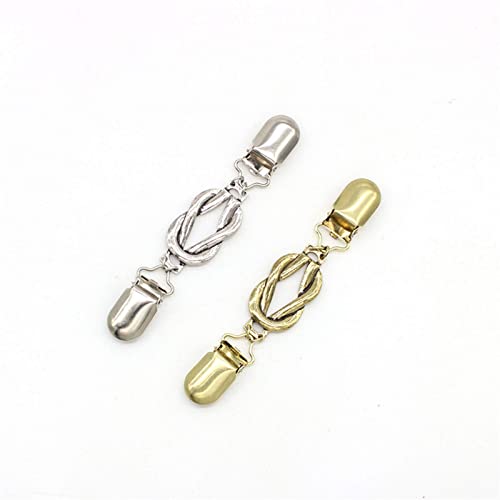 Wenplus 2 Pieces Retro Scarf Clips - Vintage Cardigan Collar Dresses Clips - Unisex - Random Color - Image 3