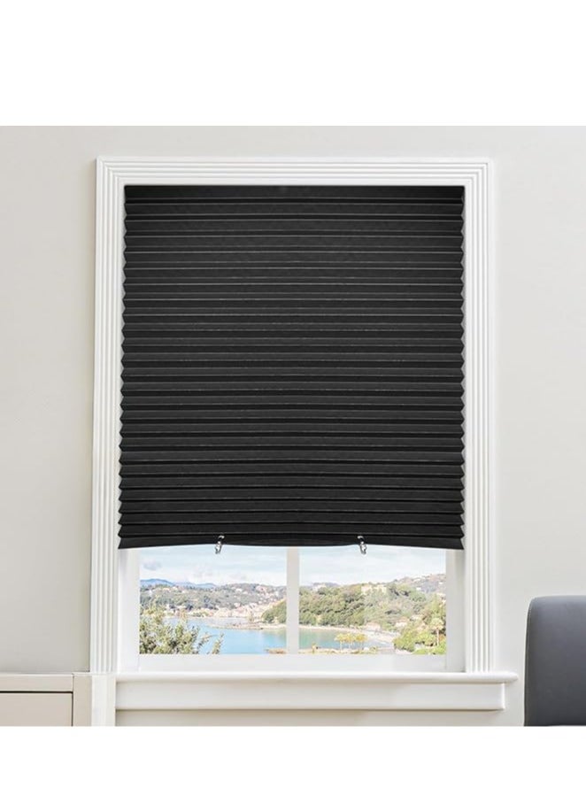 PANDAMALL Cordless Blackout Pleated Window Shade Black 35x59inch  - Image 1