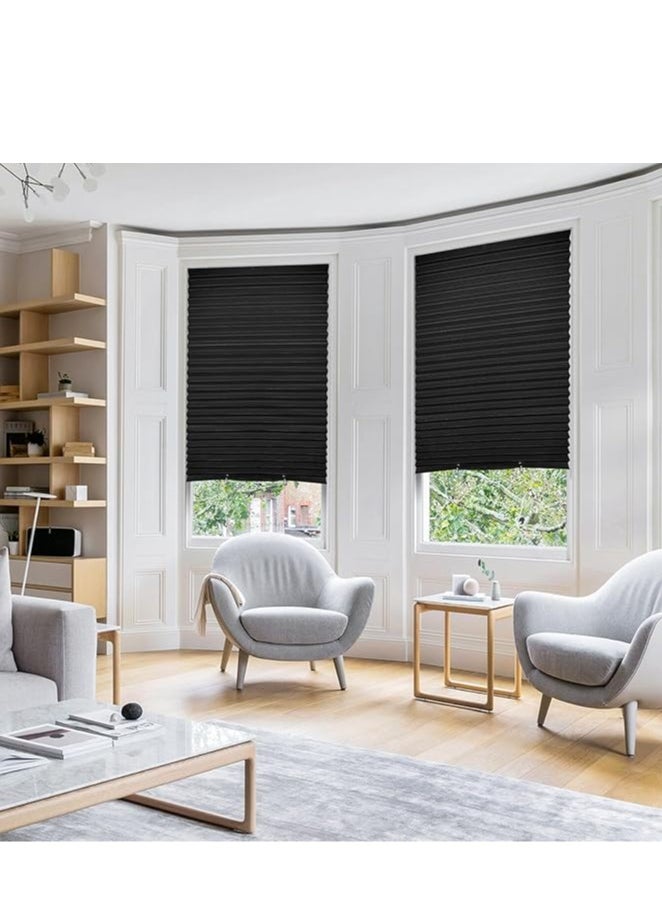 PANDAMALL Cordless Blackout Pleated Window Shade Black 35x59inch  - Image 5