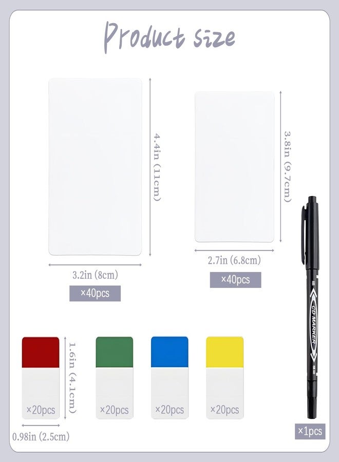 CNYMANY 80 pcs Tall Trading Card Dividers, CNYMANY White Card Page Dividers with Tabs and Pen for Games Sports Baseball, 4.4 x 3.2in 3.8 x 2.7in Frosted Plastic Box - Image 2