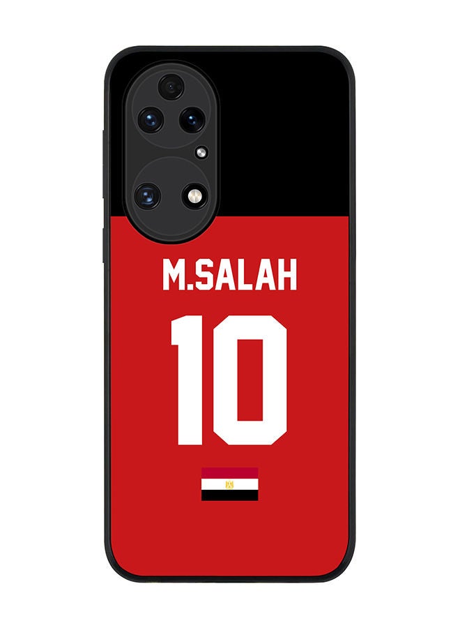Stylizedd Rugged Black edge case for Huawei P50 Slim fit Soft Case Flexible Rubber Edges Anti Drop TPU Gel Thin Cover - Football Team - Egypt Player Name - M.Salah - Image 1