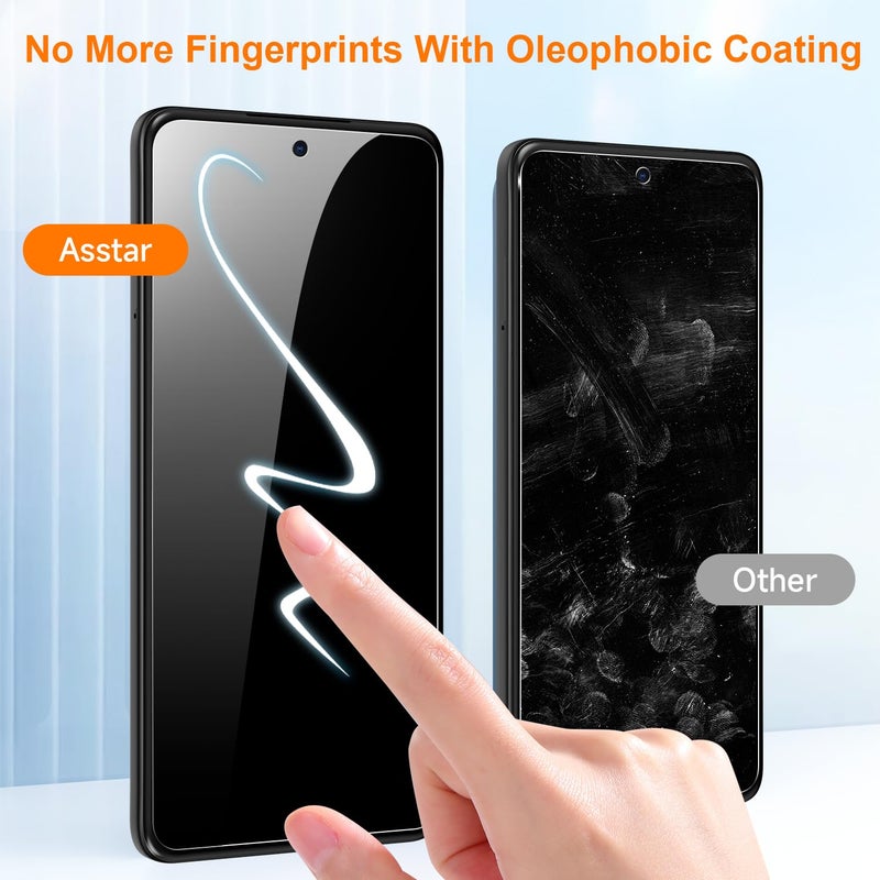 Asstar Privacy Screen Protector for Moto G 5G 2025 [2-Pack] 9H Hardness Tempered Glass Screen Protector for Moto G play 5G 2025, Anti-Scratch Case-friendly Bubble-Free - Image 3