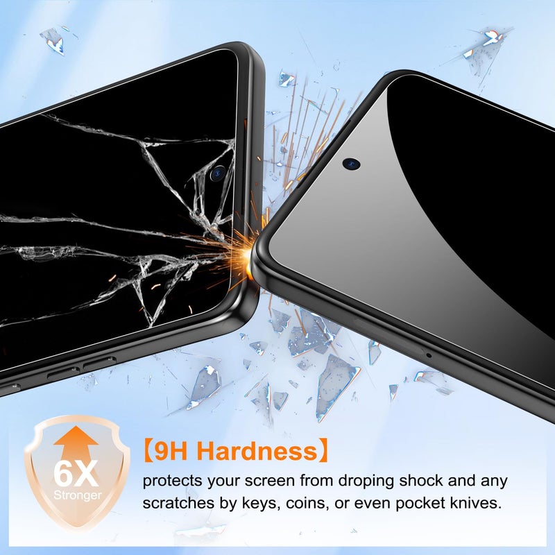 Asstar Privacy Screen Protector for Moto G 5G 2025 [2-Pack] 9H Hardness Tempered Glass Screen Protector for Moto G play 5G 2025, Anti-Scratch Case-friendly Bubble-Free - Image 5