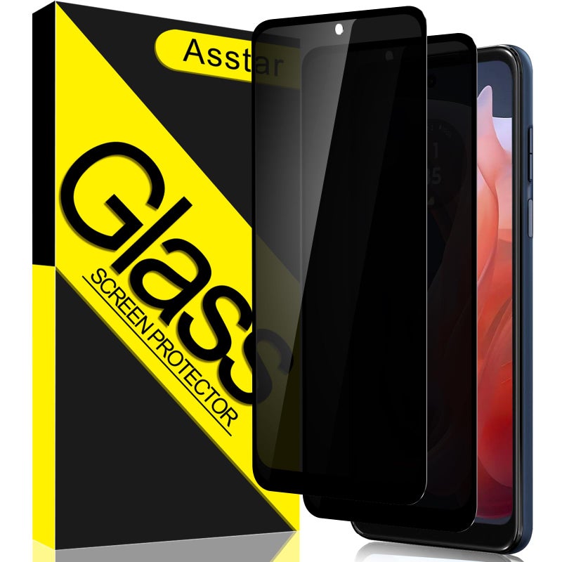 Asstar Privacy Screen Protector for Moto G 5G 2025 [2-Pack] 9H Hardness Tempered Glass Screen Protector for Moto G play 5G 2025, Anti-Scratch Case-friendly Bubble-Free - Image 1