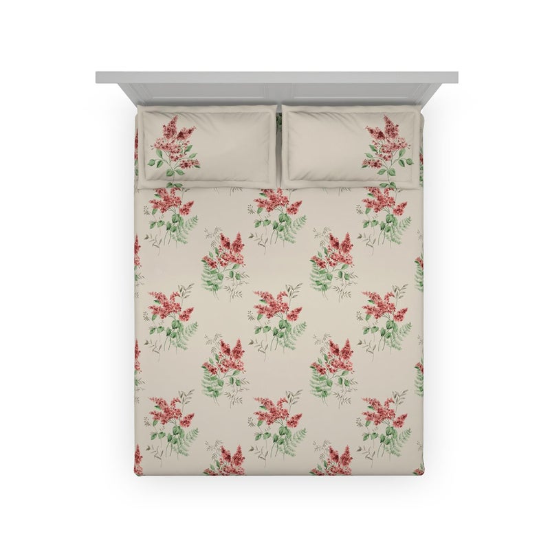 DDECOR Live beautiful Ddecor Memento Collection Bedsheet Set - 100% Cotton Bedsheet for Double Bed, Classical 145 TC Double Bedsheet with 2 Pillow Covers - Red  - Image 3