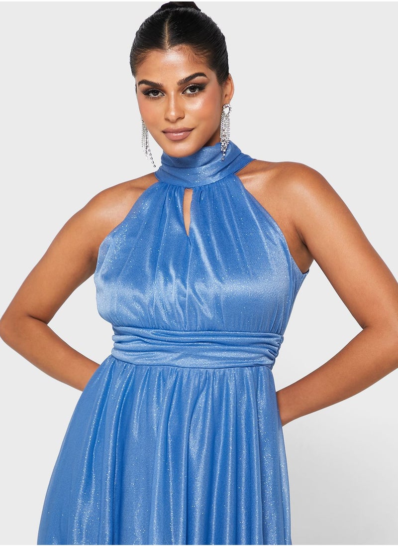 Ella Limited Edition - Halter Neck Shimmer Dress - Image 1