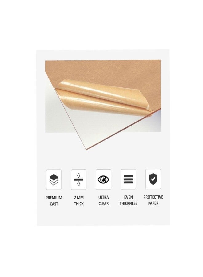 Acrylic Sheet 12 X 12 inch, 2mm, (Pack of 2 Acrylic Sheets) Transparent, for Art & Craft, Painting, School Projects, Signage, DIY, Office, Wedding, Decorations, Photo Frames (2, 12 x 12 Inch) - Image 3